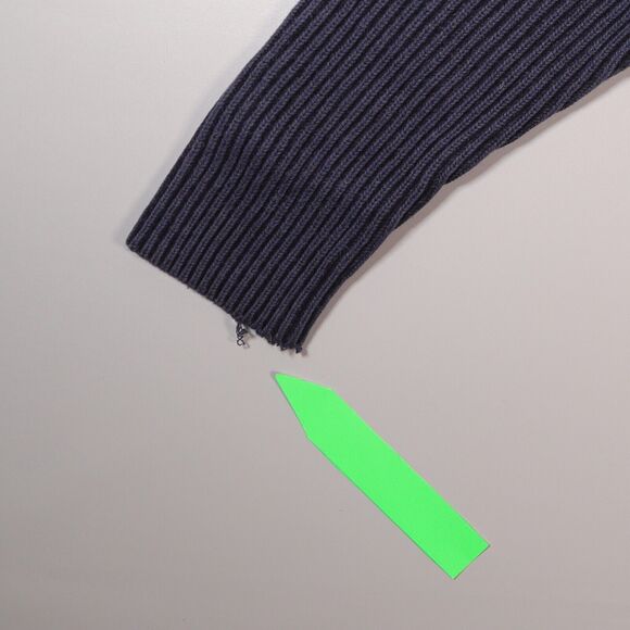 Wolsey Mens Size XL Jumper Wool Blend Heavyweight Blue High Neck Elbow Patches - Picture 7 of 10